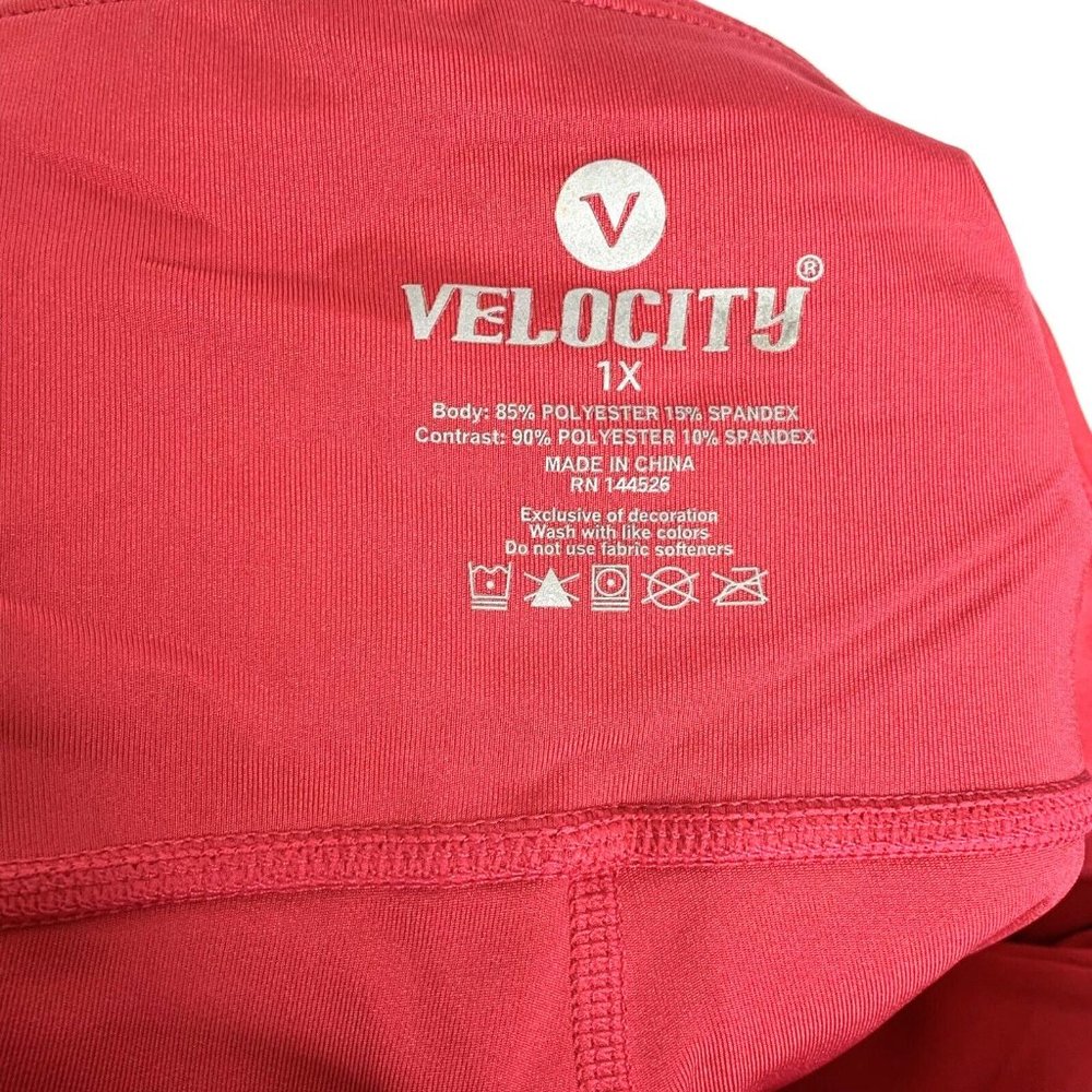 Velocity Womens Plus Size Biker Shorts Size 1X Hot Pink High Waist Pockets - Picture 8 of 8